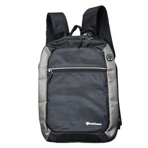 MAXcases Black Gray Slim Tech Backpack Laptop Bag with USB Charging Port